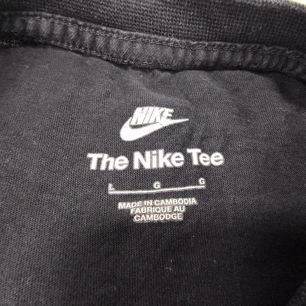Nike Tee Graphic Crew Neck Short Sleeve Shirt Mens Size Large L Black Red White - Picture 3 of 8